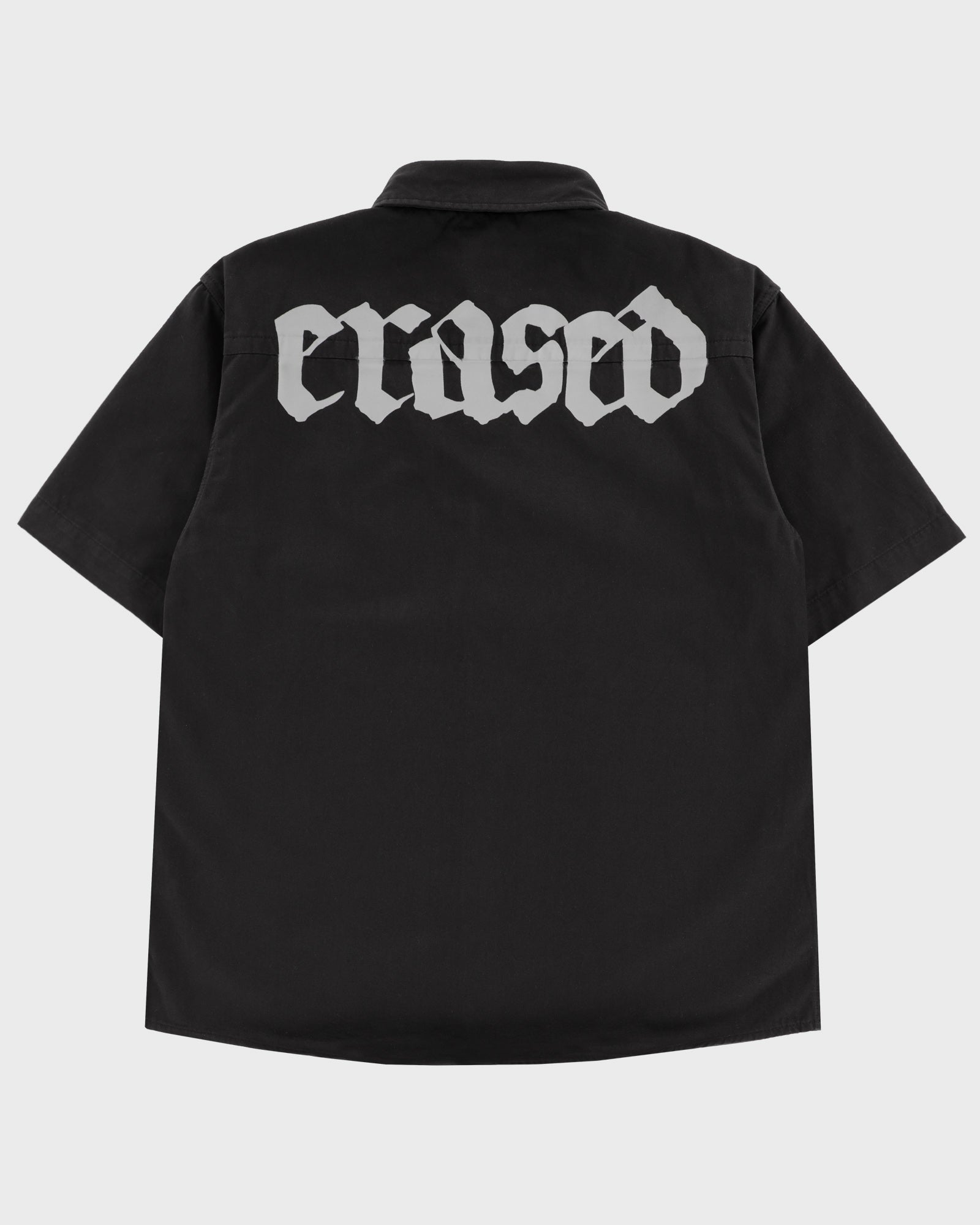 Erased Black Button Up Shirt