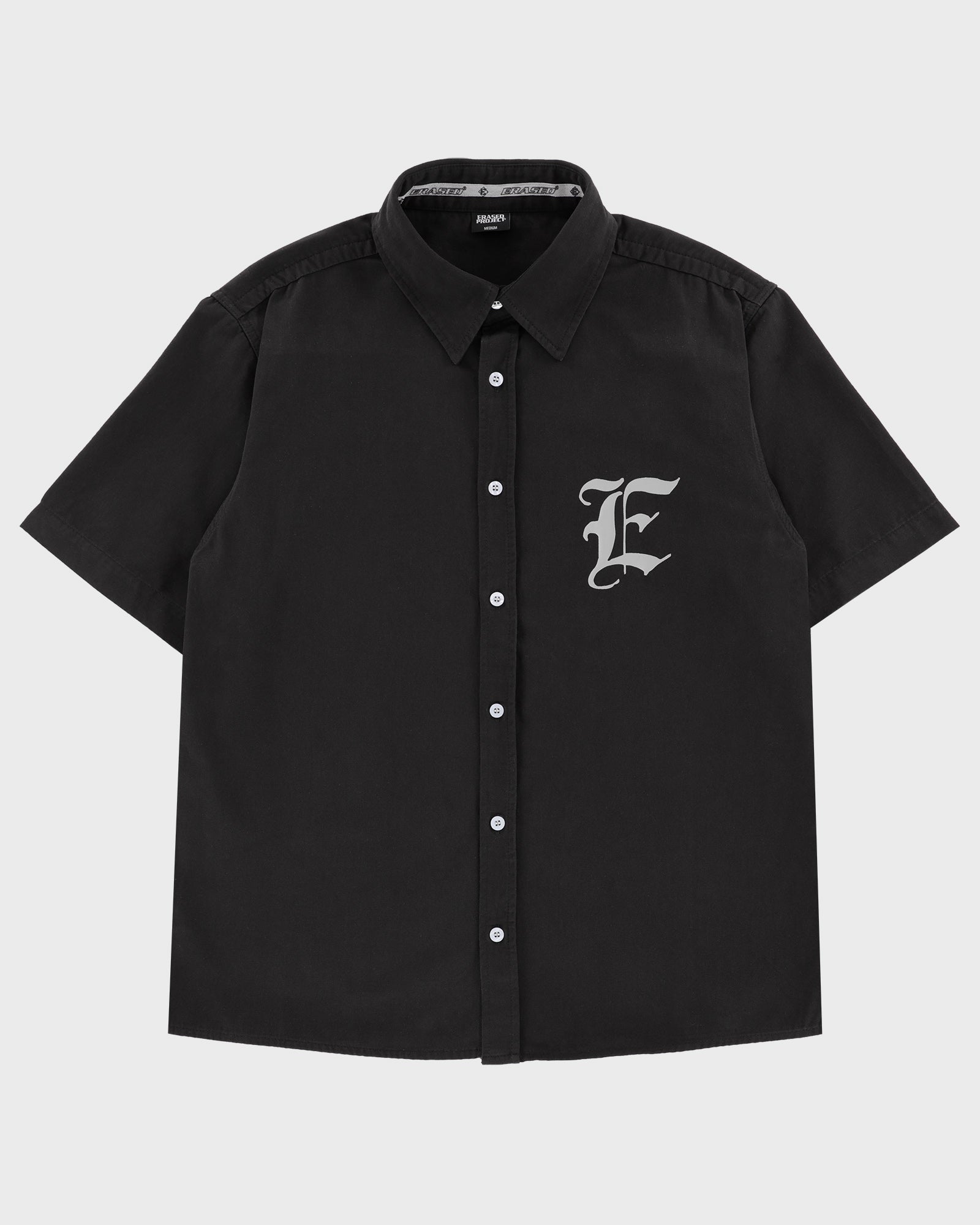 Erased Black Button Up Shirt