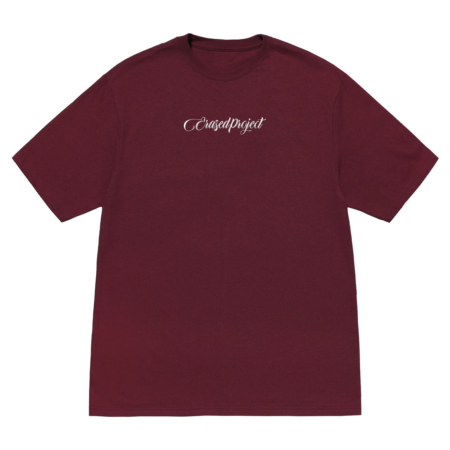 Script Logo Burgundy/White Embroidered Tee