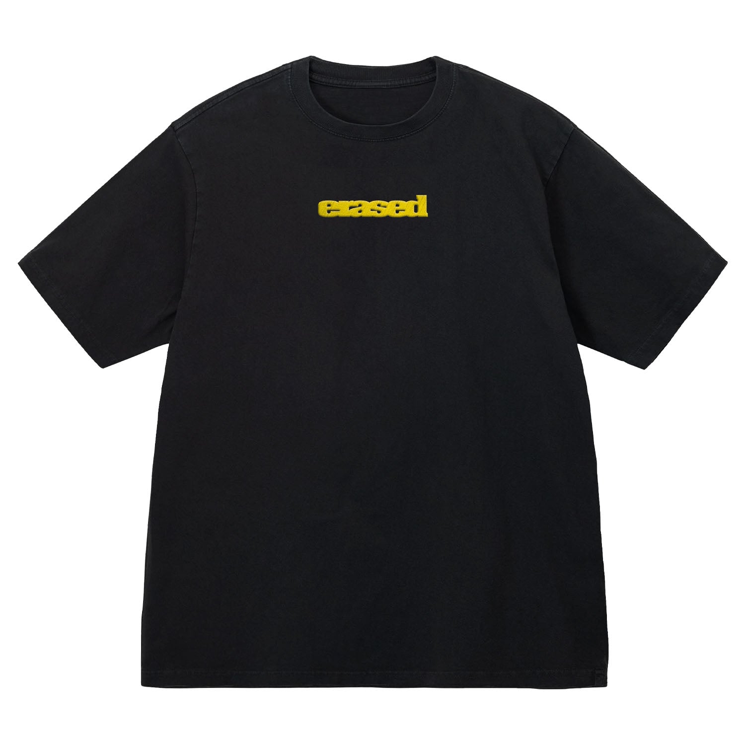 Lower Case Logo Black/Yellow Embroidered Tee