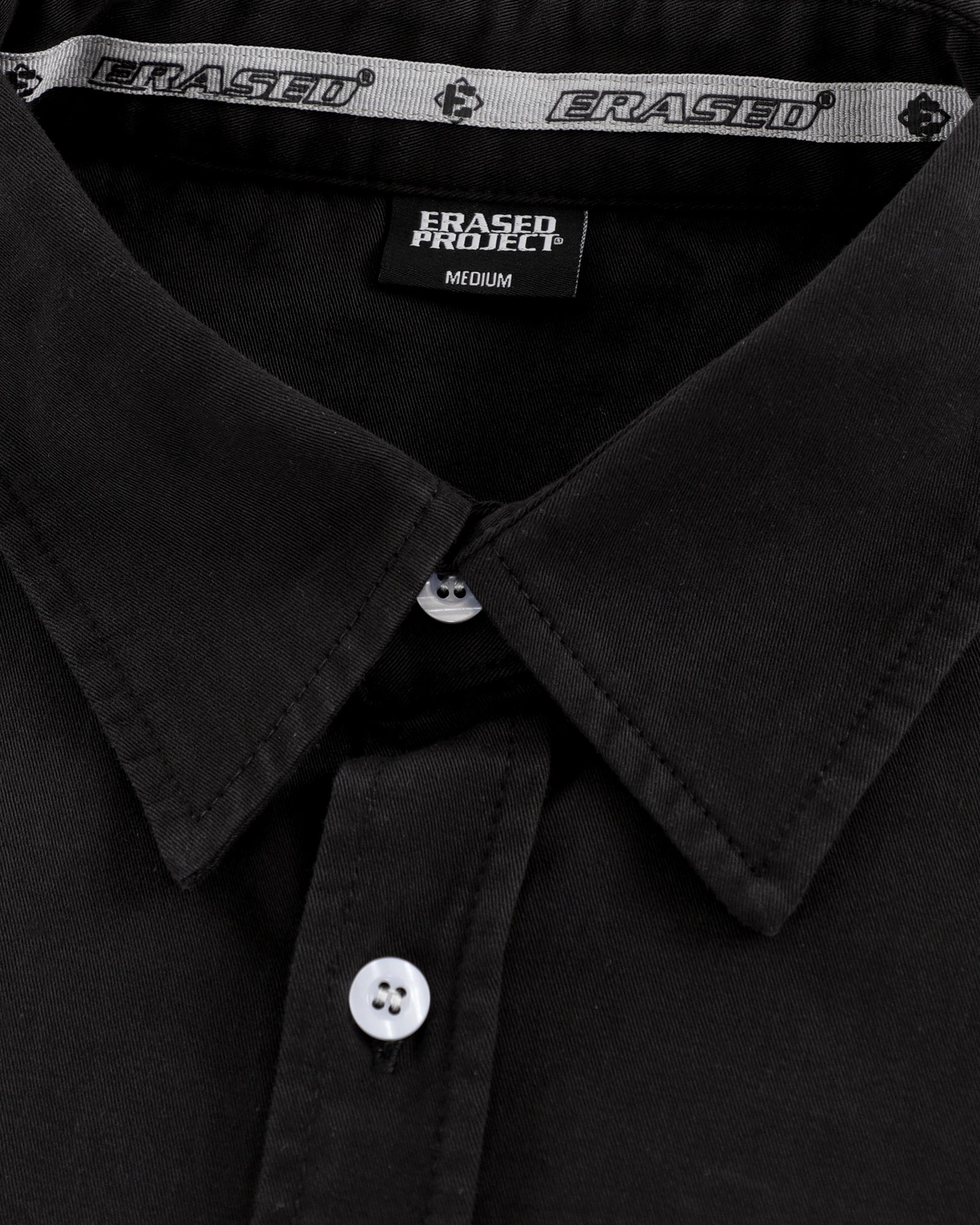 Erased Black Button Up Shirt