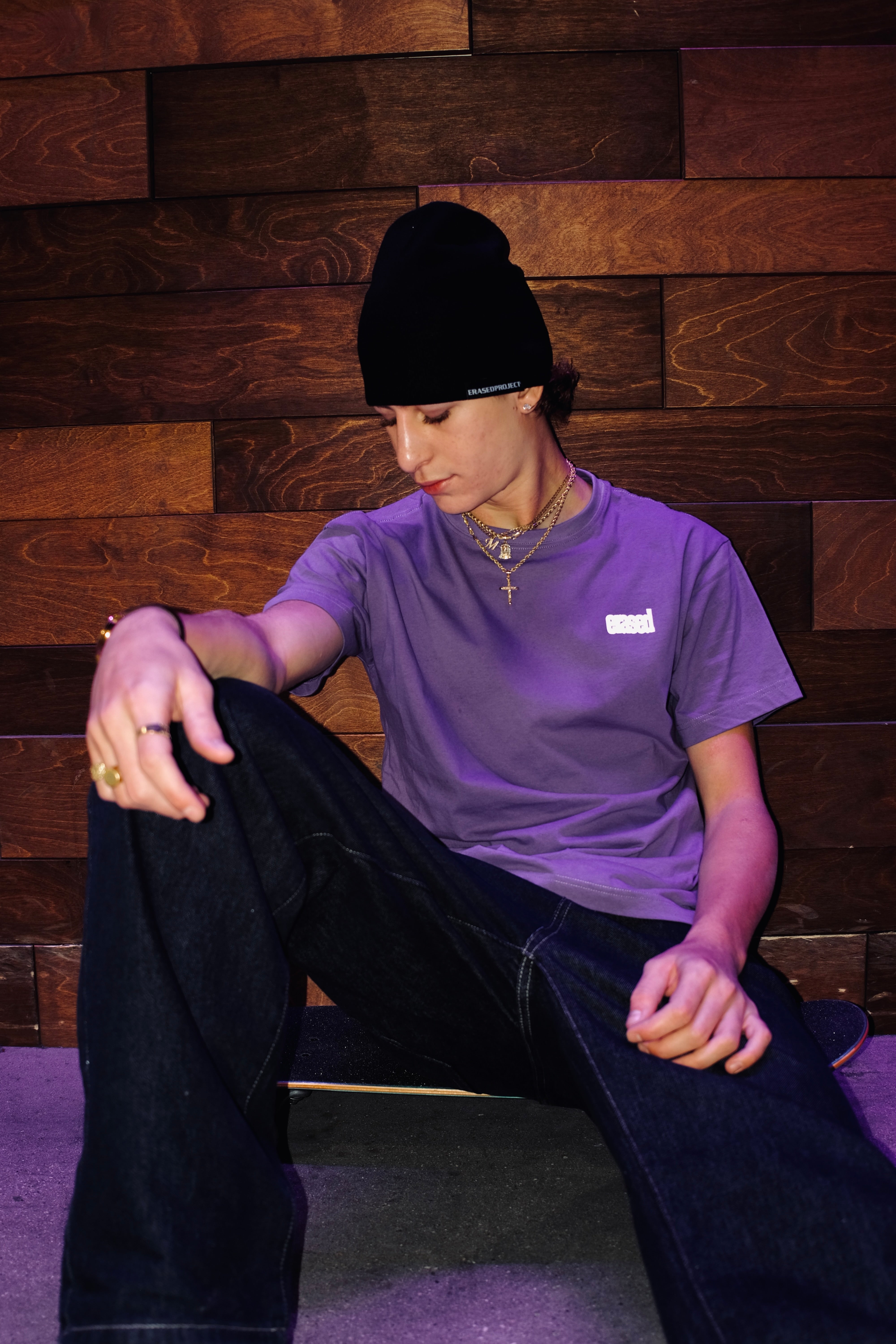 Filipe Small Pocket Logo Tee - Purple