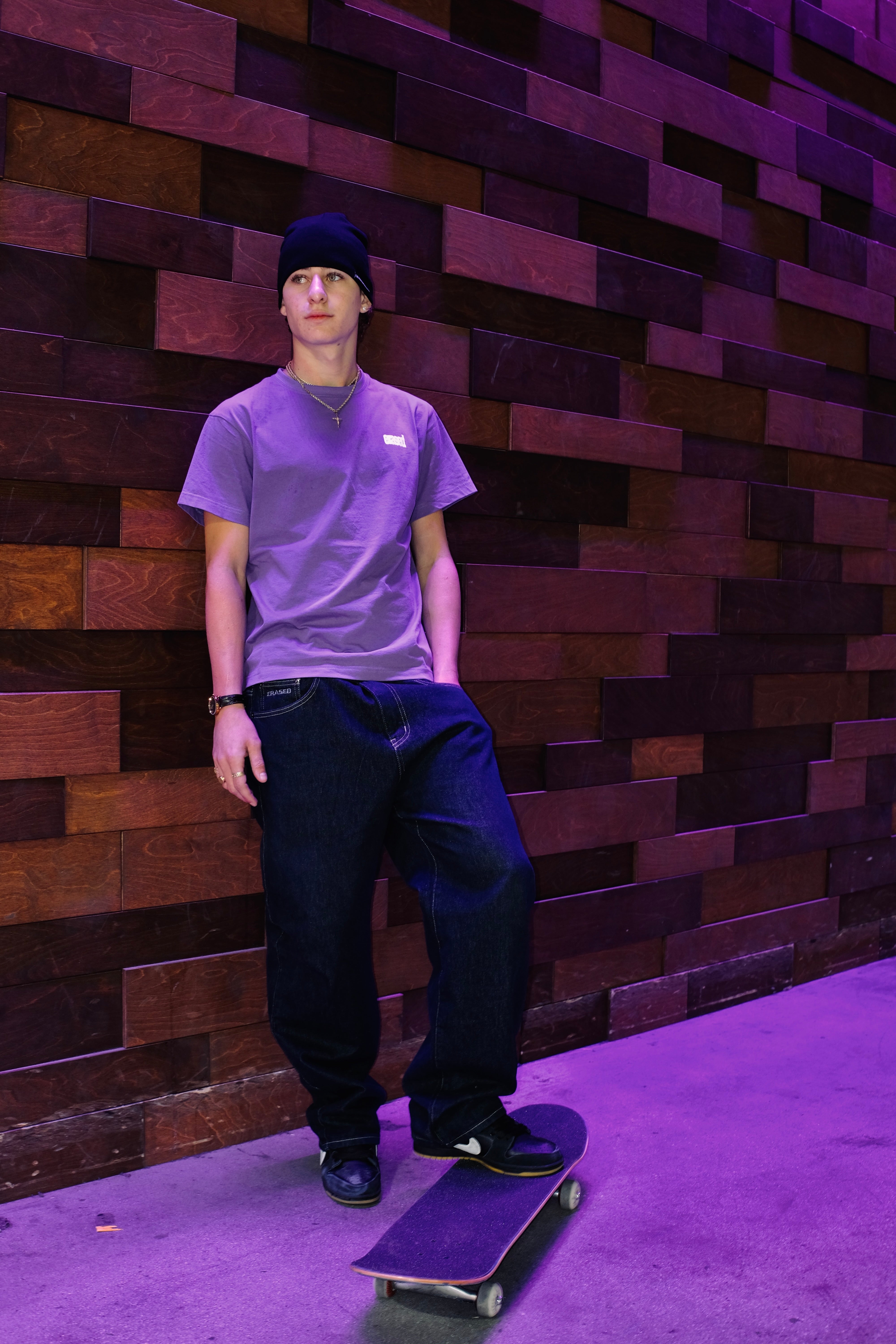Filipe Small Pocket Logo Tee - Purple
