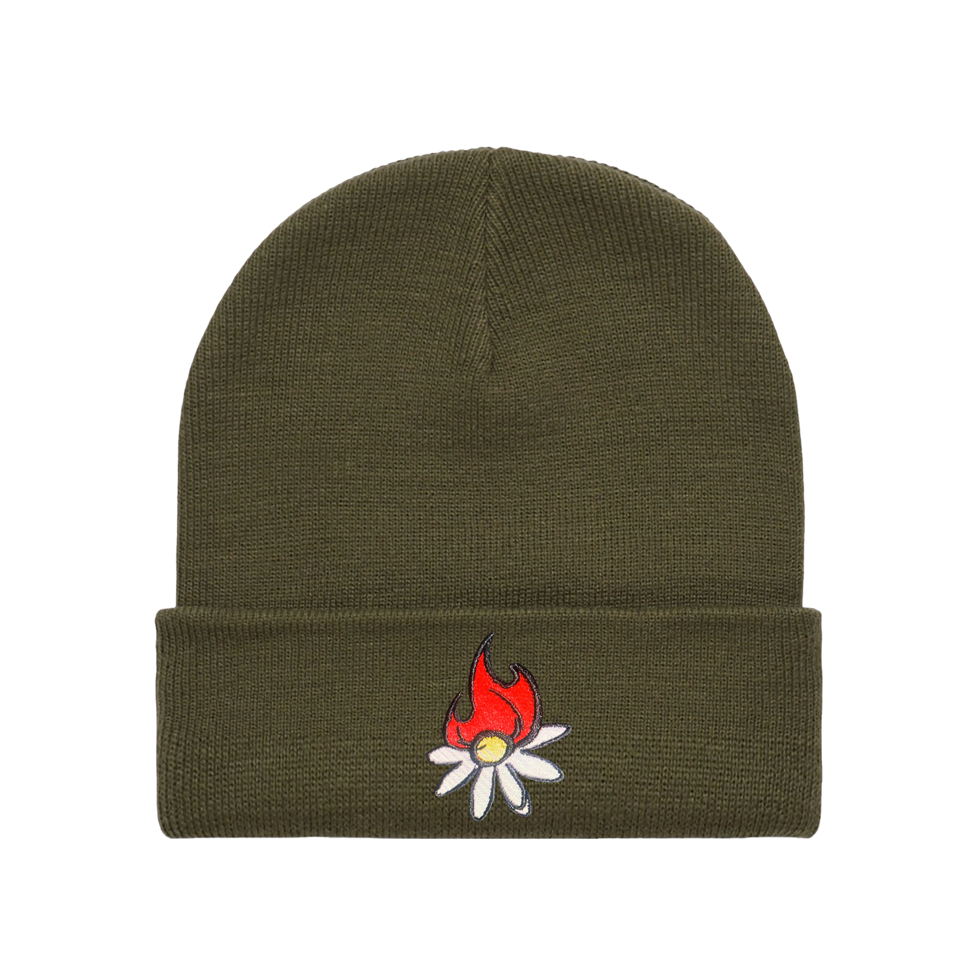 Burning Daisy Olive Beanie