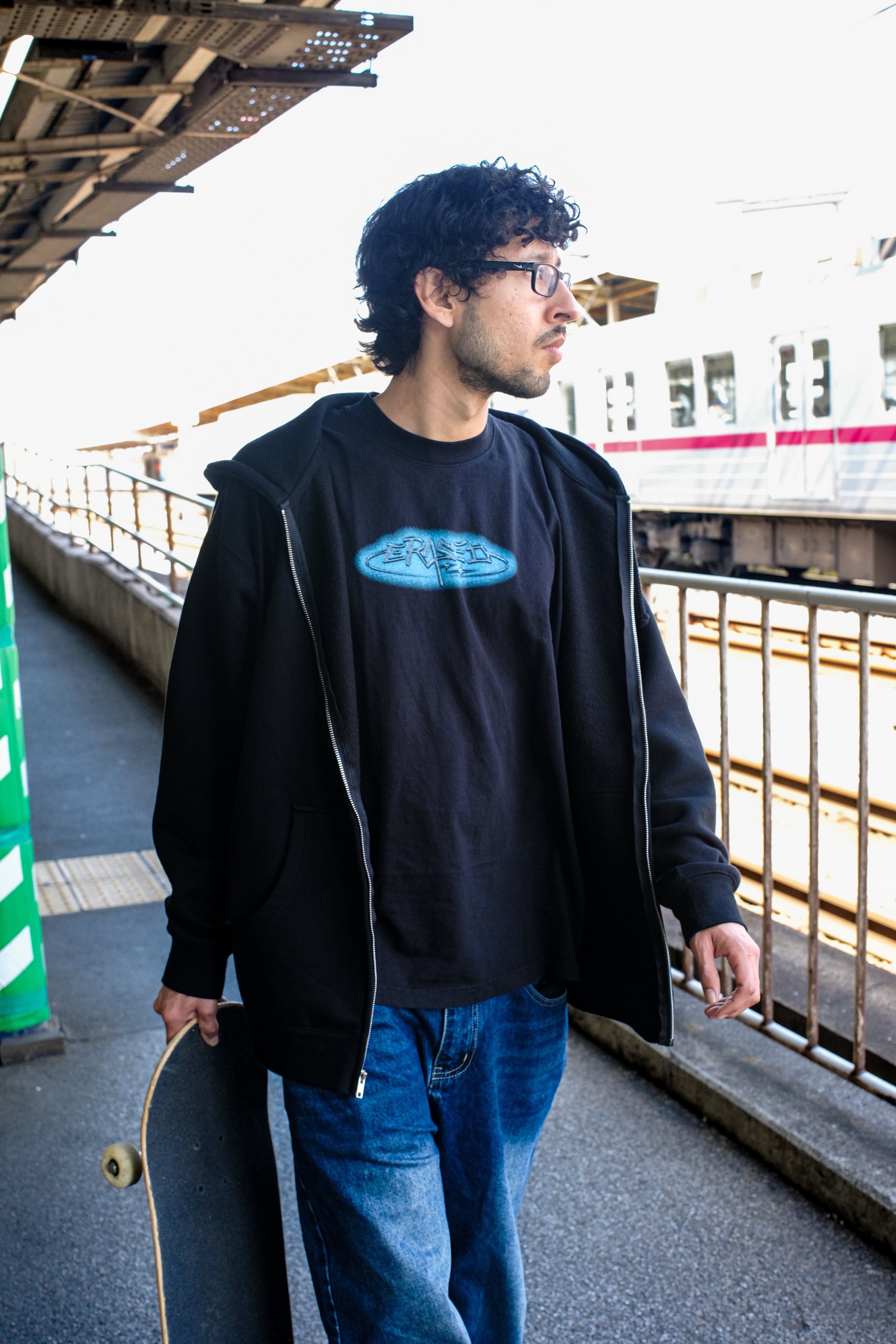 Neon Blue Metallic Tee