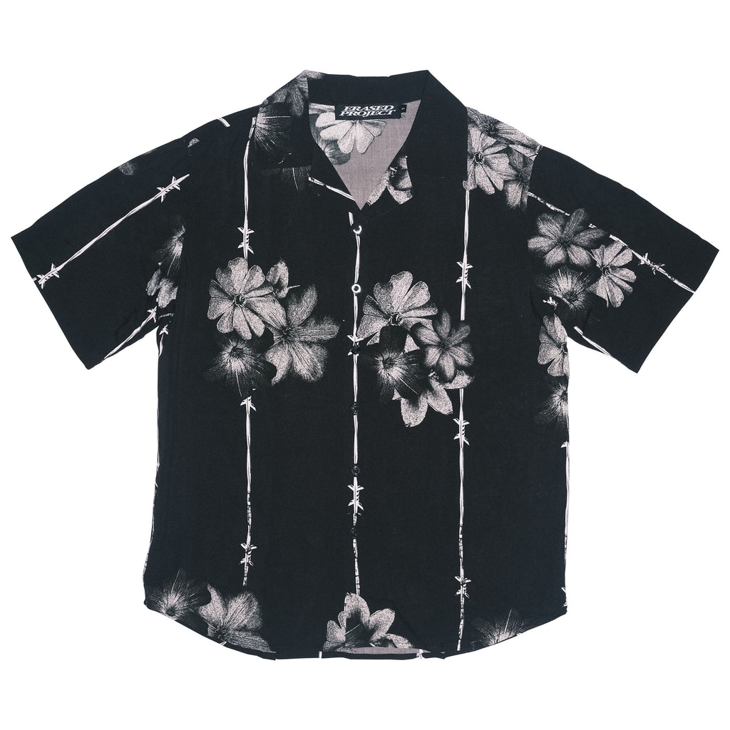 DEADLY BLOSSOM BUTTON UP - BLACK