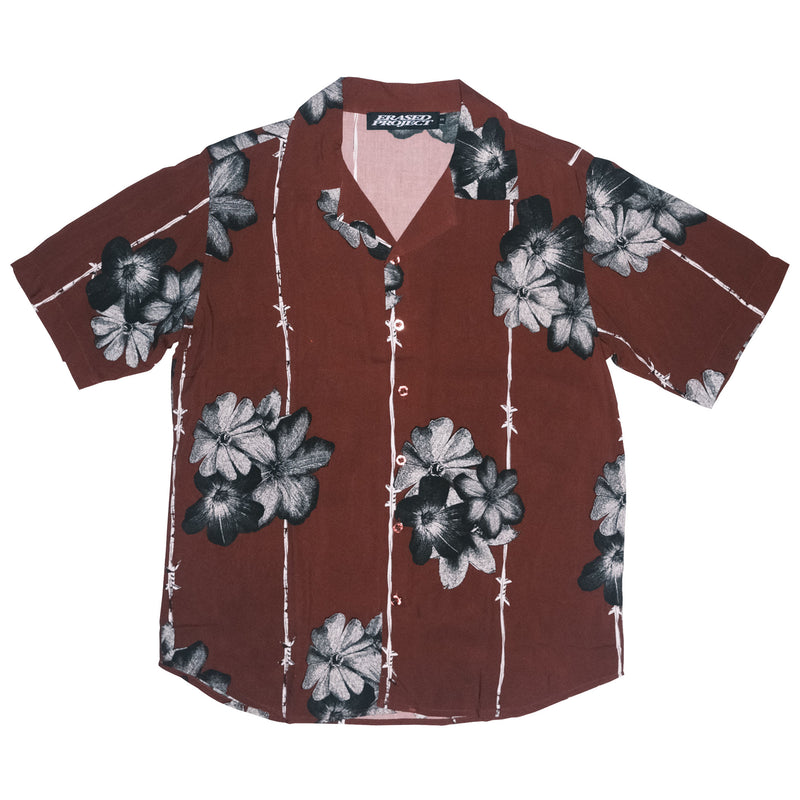 DEADLY BLOSSOM BUTTON UP - RED