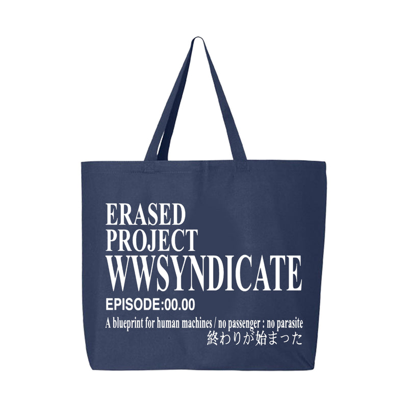 $13 LIMITED EDITION NEON GENESIS TOTE BAG - NAVY