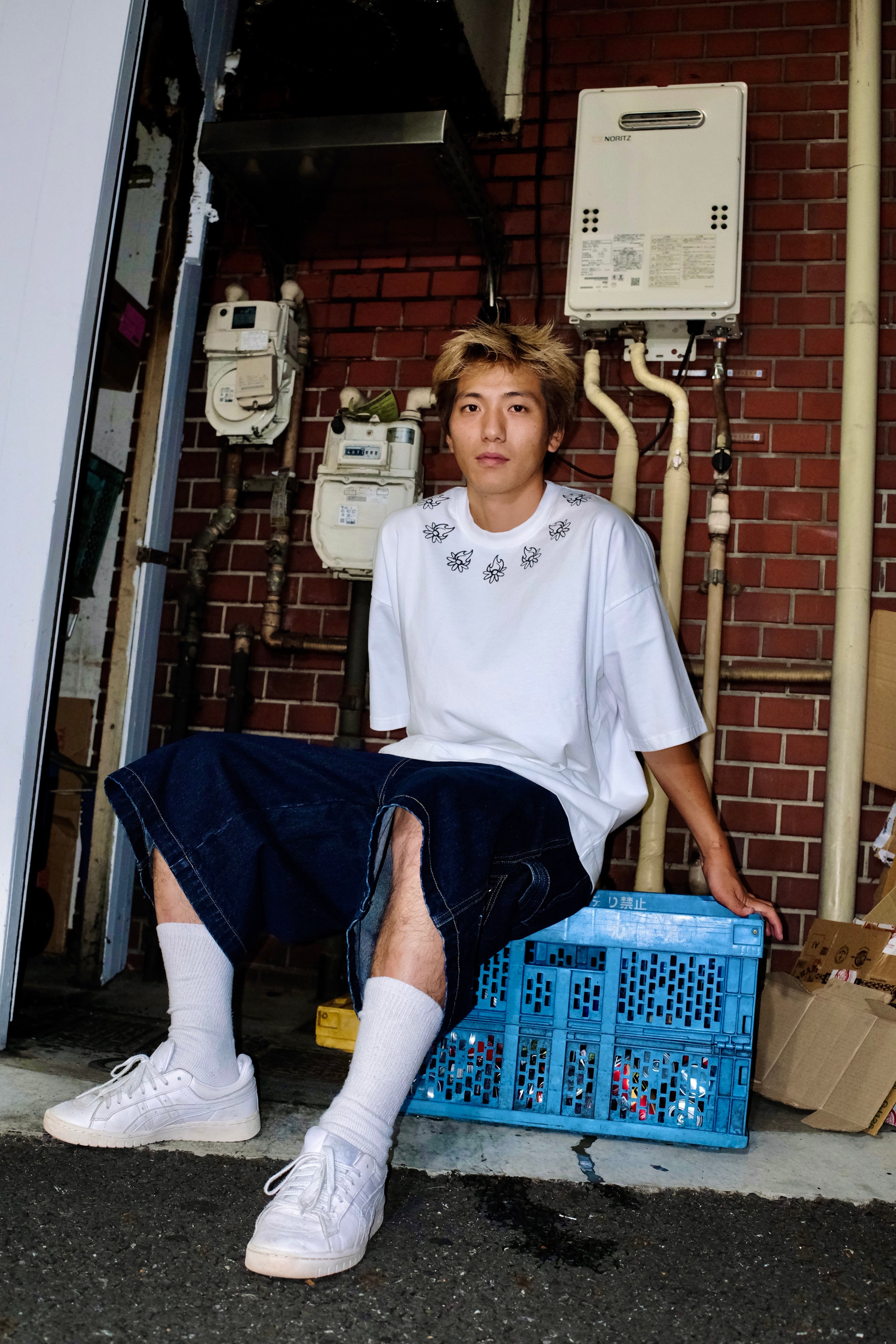 Wide Leg Denim Shorts